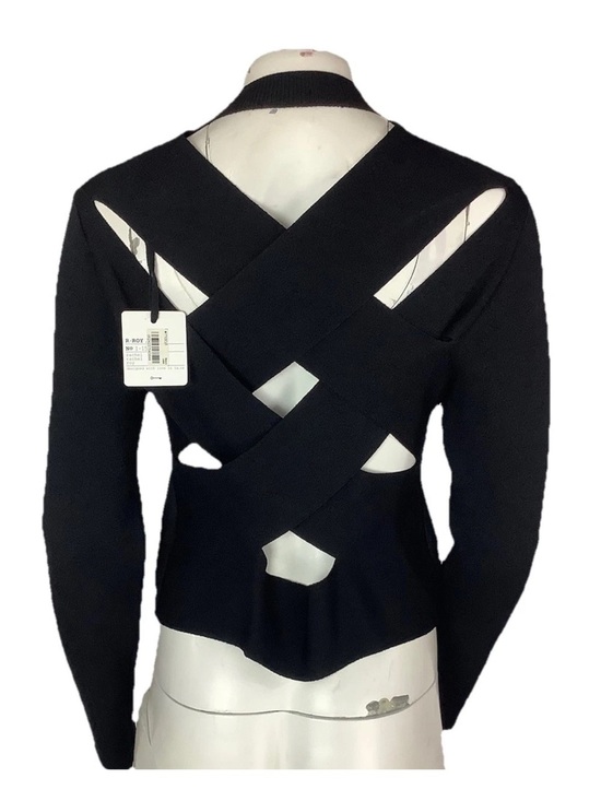 RACHEL Rachel Roy Sweaters - NWT Rachel Roy Sz XL Stretchy Open Crossback Avent Garde Look Sweater Black